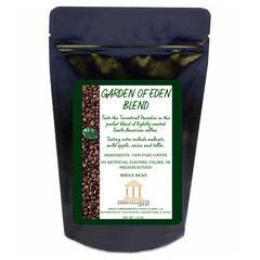 GARDEN OF EDEN Signature Blend ~ Light Roast ~ 12 oz ~ Whole Bean or Ground