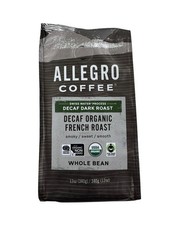 NEW Allegro Coffee Decaf Organic French Roast Whole Bean Coffee, 12 Ounce Dark