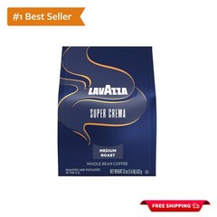 Full-Bodied Super Crema Whole Beans – 22 oz Arabica Robusta for Home Brewing