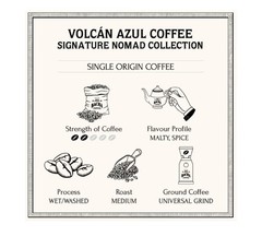 Bacha Coffee | Volcán Azul Single Origin, Whole Beans Medium Roast, 100% Arabic