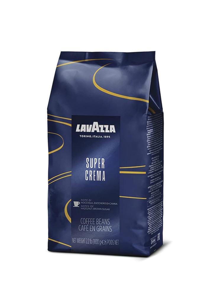 Lavazza Super Crema Whole Bean Coffee, Medium Espresso Roast, Arabica and Robust