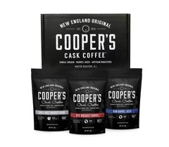 3-Bag Bourbon Barrel Aged Whole Bean Coffee Set Sumatra Ethiopian Rwanda