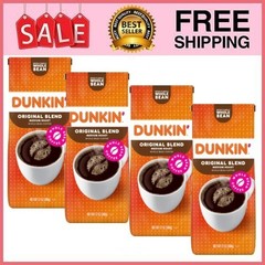 4 Bag Dunkin’ Original Blend Whole Bean Coffee, Medium Roast, 12 oz Bag