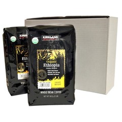 Kirkland Signature Organic Ethiopia Whole Bean Coffee 2 lbs Pack of 2