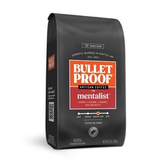Bulletproof The Mentalist Medium-Dark Roast Whole Bean Coffee, 12 Ounces, Cle…