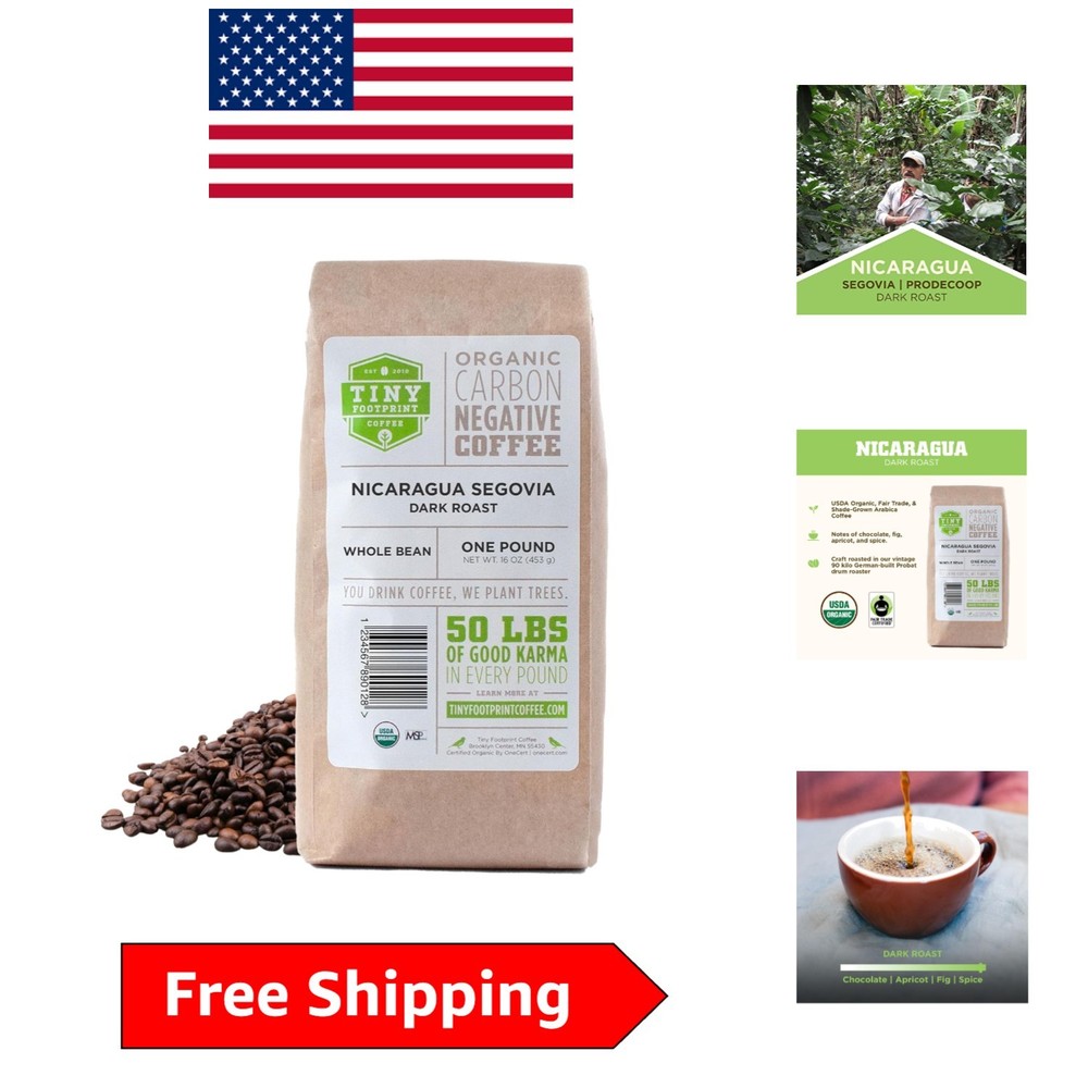 Fair Trade Organic Nicaragua Segovia Dark Roast Coffee 16oz – Whole Bean