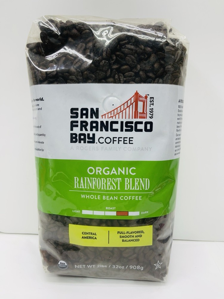 San Francisco Bay Coffee Organic Rainforest Blend Whole Bean Coffee2LBS EXP12/26