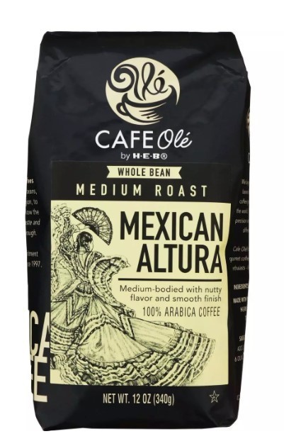 CAFE Olé by H‑E‑B Whole Bean Medium Roast Mexican Altura Coffee 12 oz