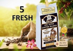 FIVE Hawaii Coffee Mulvadi 10% KONA BLEND COFFEE CHOCOLATE MACNUT GROUND