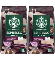 Starbucks Espresso Dark Roast Whole Bean Coffee 40 oz Each Pack, 2 Packs