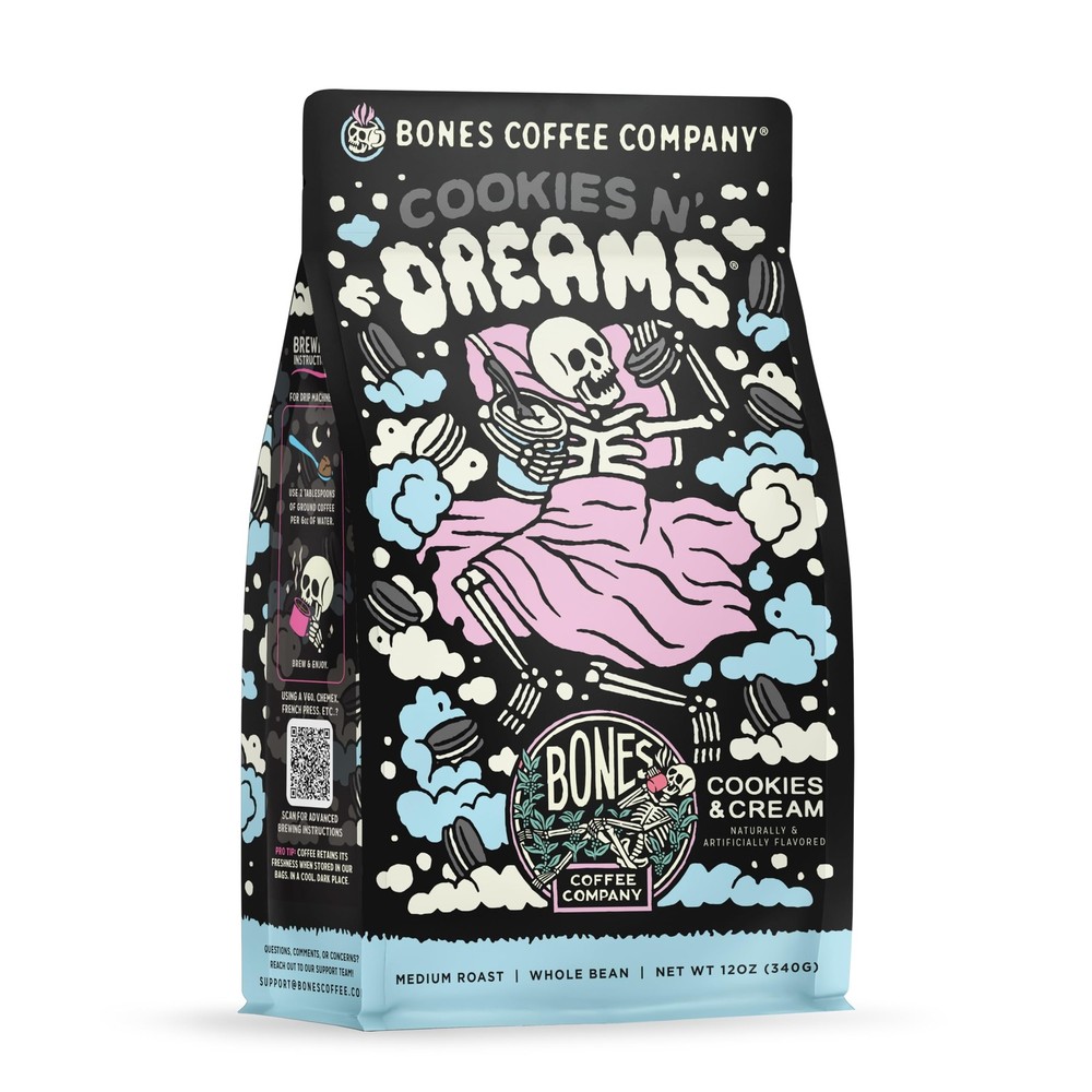 Cookies ‘N Dreams Cookies and Cream Flavored Coffee, Medium Roast Low Acid Ar…