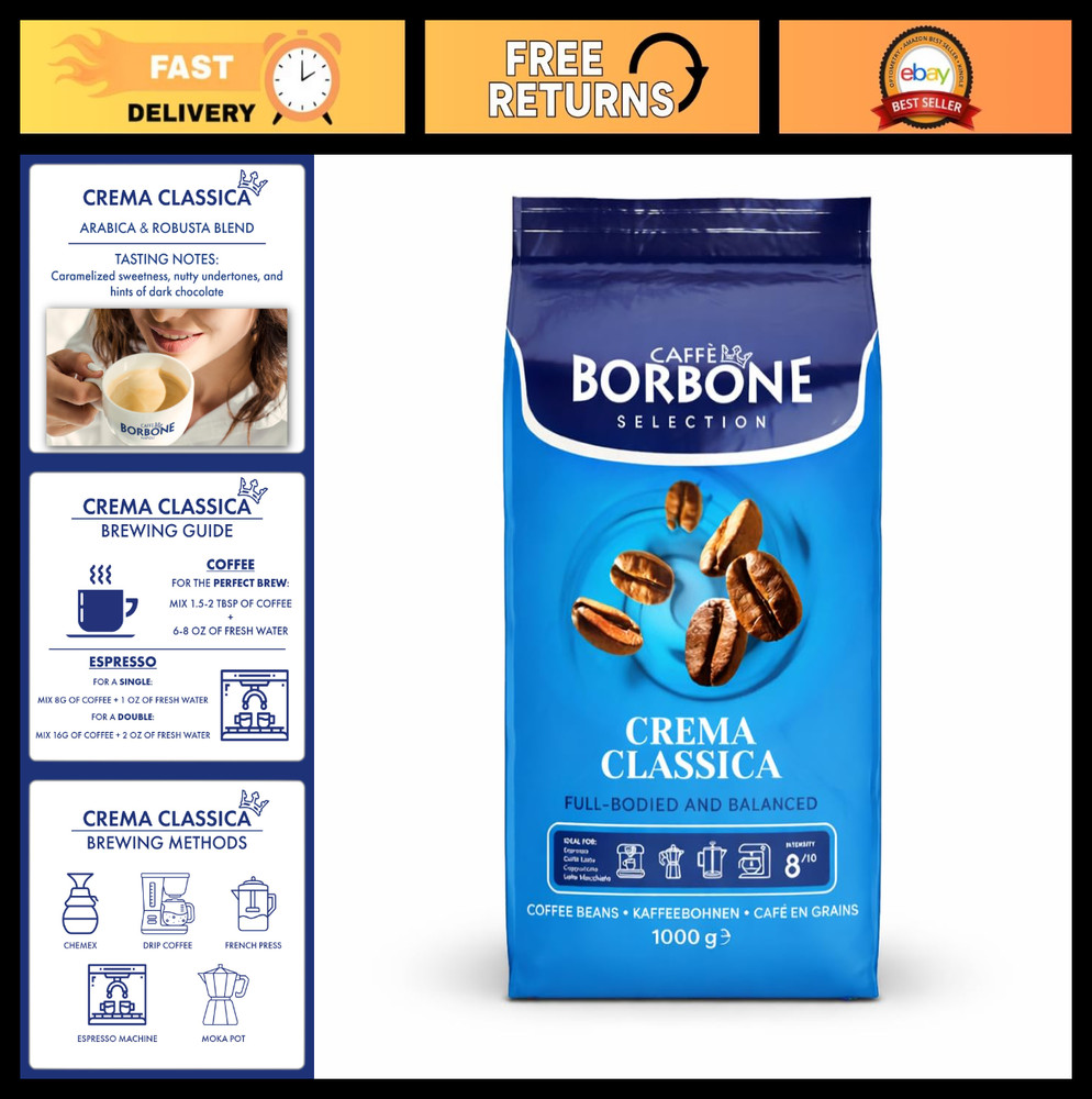 Premium Whole Bean Coffee, Arabica & Robusta Blend, Medium Roast, 2.2 lb Bag