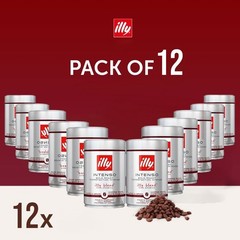 illy Intenso Whole Bean Coffee in Tin 100% Arabica Dark Roast 250g – PACK OF 12