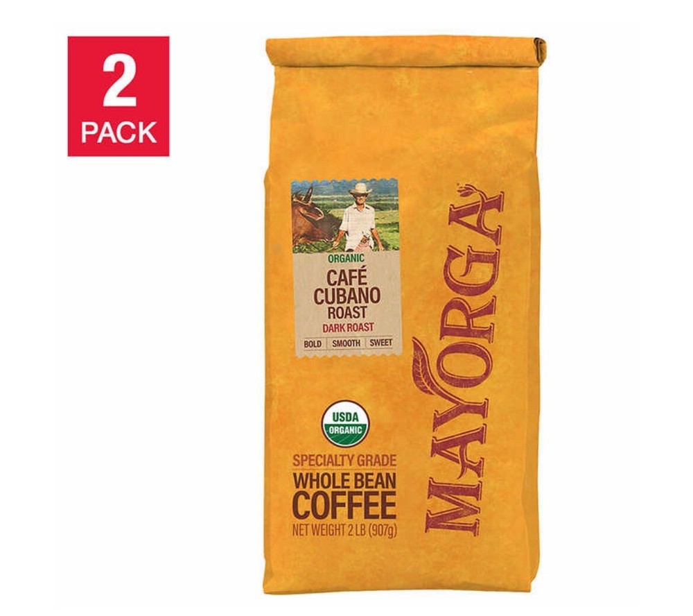 Mayorga Café, USDA Organic, Dark Roast Whole Bean Coffee, 2lb, 2-pk