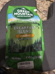 Green Mountain Coffee Roasters Breakfast Blend Whole Bean Coffee Bagged 180z
